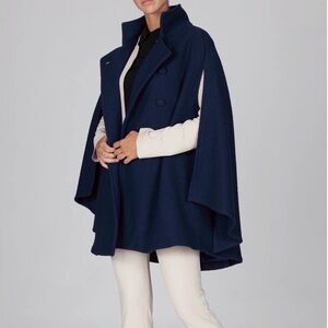 Marta Scarampi Rachel Cape Coat Black Sz Plus 12-16